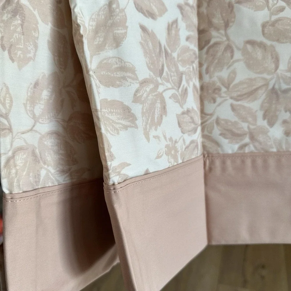 VTG‎ New Set 2 Standard Pillowcases Pale Pink Leaf Print JC Penney Cotton Blend